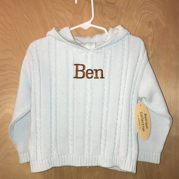 Boutique Collection Other - NWT Light Blue Boys Personalized “Ben” Sweater 24M